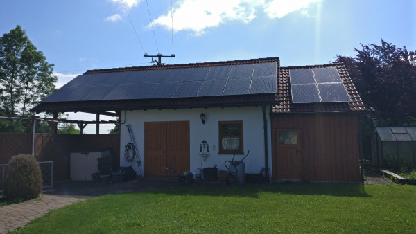 PV-Module auf Garage+Anbau West-Seite