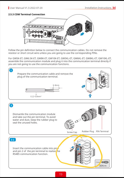 GoodWe CommPort RS-485
