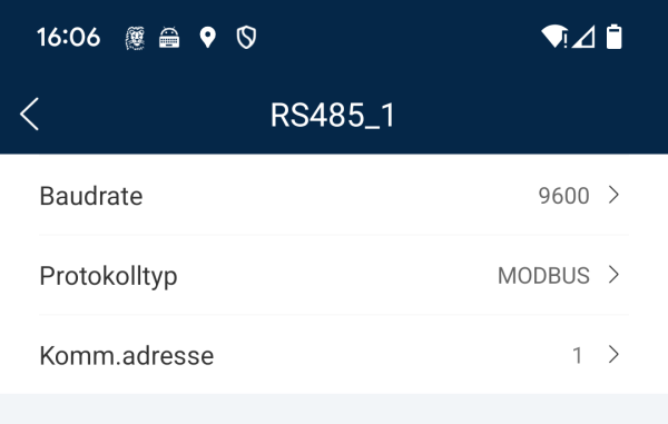 SUN2000 KTL L1 RS485 Konfiguration